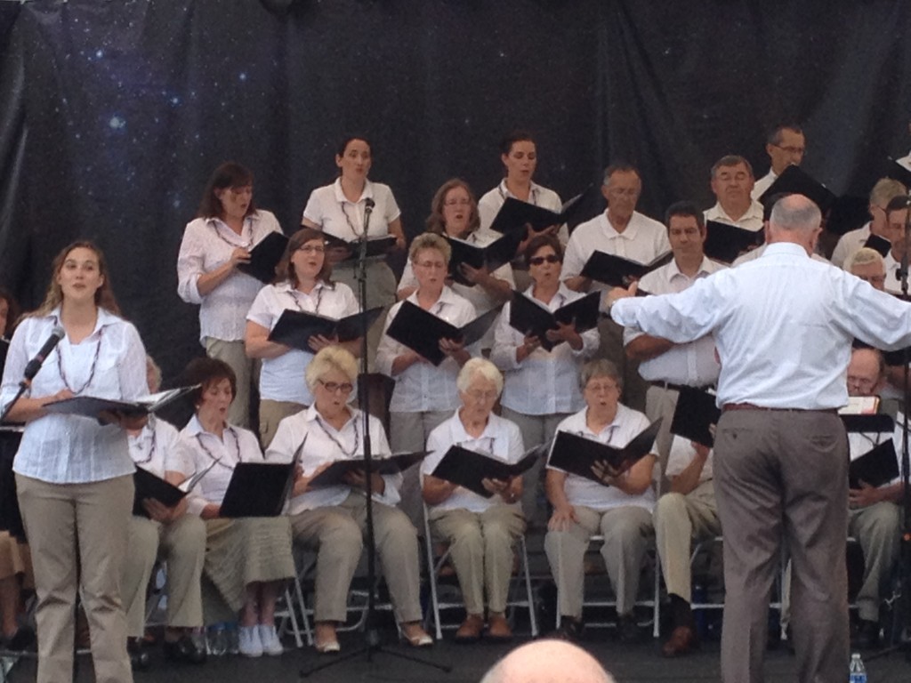 Here I am singing with the members of my choir. No, I'm not the soloist. I'm the one on the end in the middle row. Copyright 2015 Elissa Cruz